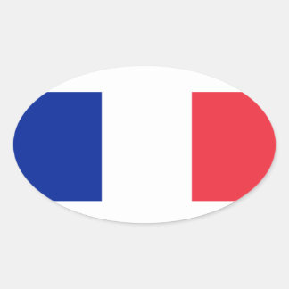 Ovalada Pegatina de Oval de estilo europeo con bandera fra