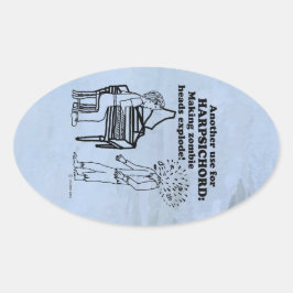 Ovalada Pegatina de Oval de Explotación de Zombie de Harps