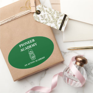 Ovalada Pegatina de Oval de la Academia Pioneer Acton