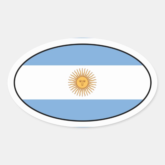 Ovalada Pegatina de Oval de la bandera de Argentina (Anverso)