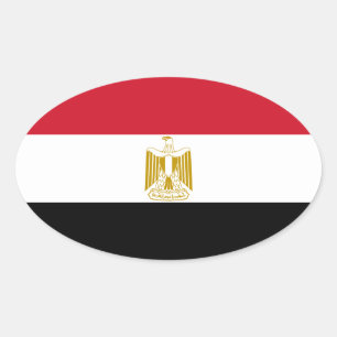 Ovalada Pegatina de Oval de la bandera de Egipto