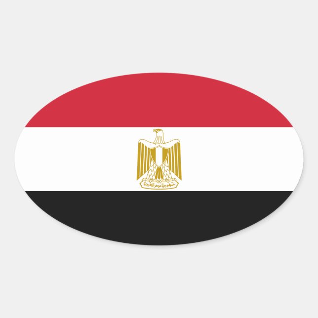 Ovalada Pegatina de Oval de la bandera de Egipto (Anverso)