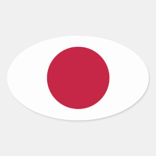Ovalada Pegatina de Oval de la bandera de Japón