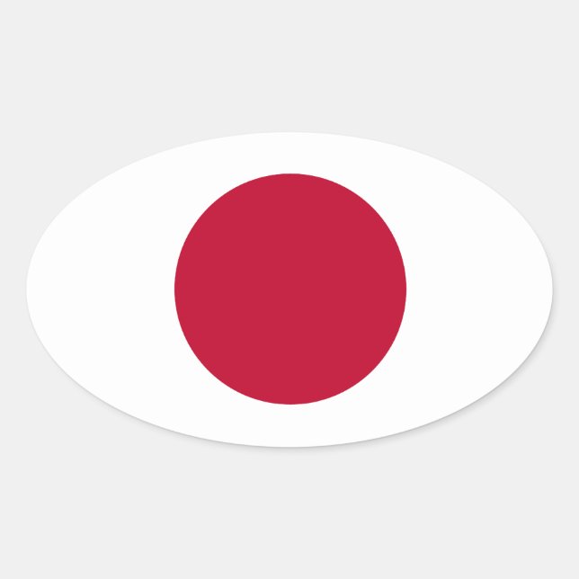Ovalada Pegatina de Oval de la bandera de Japón (Anverso)