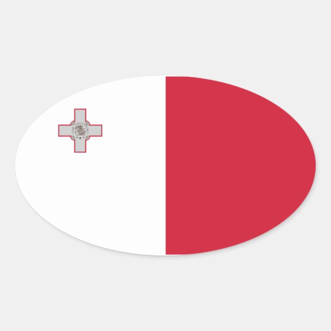 Ovalada Pegatina de Oval de la bandera de Malta (Anverso)