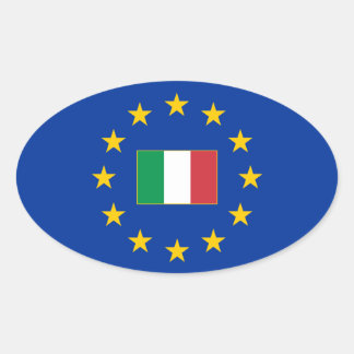 Ovalada Pegatina de Oval de la Unión Europea en Italia