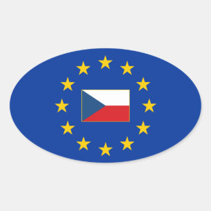 Ovalada Pegatina de Oval de la Unión Europea República Che