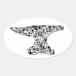 Ovalada Pegatina de óval de Tool-O-Rama Anvil