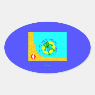 Ovalada Pegatina de Oval de verano de Franken-Cheese