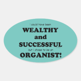 Ovalada Pegatina de Oval, rico y exitoso