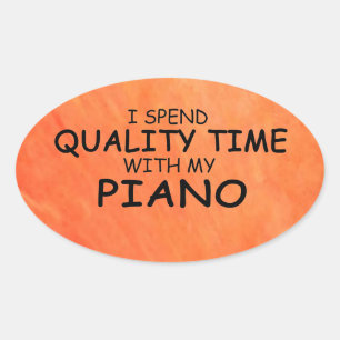 Ovalada Pegatina de óvalo de piano en tiempo de calidad