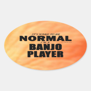 Ovalada Pegatina de óvalo del jugador banjo normal