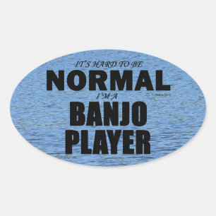 Ovalada Pegatina de óvalo del jugador banjo normal
