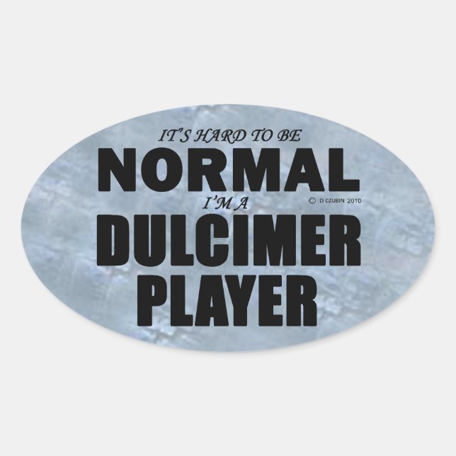 Ovalada Pegatina de óvalo del jugador de Dulcimer normal (Anverso)