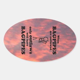 Ovalada Pegatina de óvalo ilegal de Bagpipes