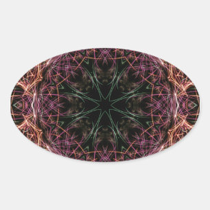Ovalada Pegatina de óvalo Kaleidoscopio de Color