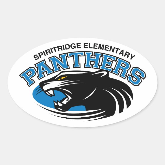 Ovalada Pegatina de Panther Oval clásico (Anverso)