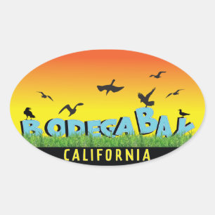 Ovalada Pegatina de parachoques de Bodega Bay