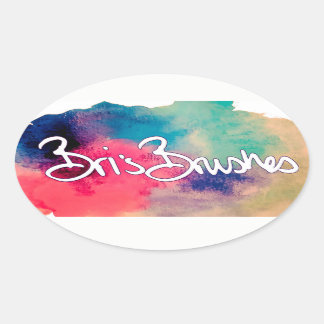 Ovalada Pegatina de pinceles de Bri