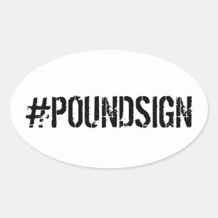 OVALADA PEGATINA DE POUNDSIGN