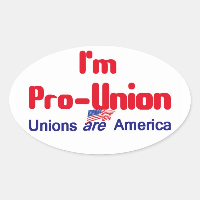 Ovalada Pegatina de Pro Union (Anverso)