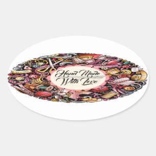 Ovalada Pegatina de puntas de coser