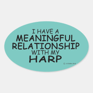 Ovalada Pegatina de relaciones significativas Harp Oval