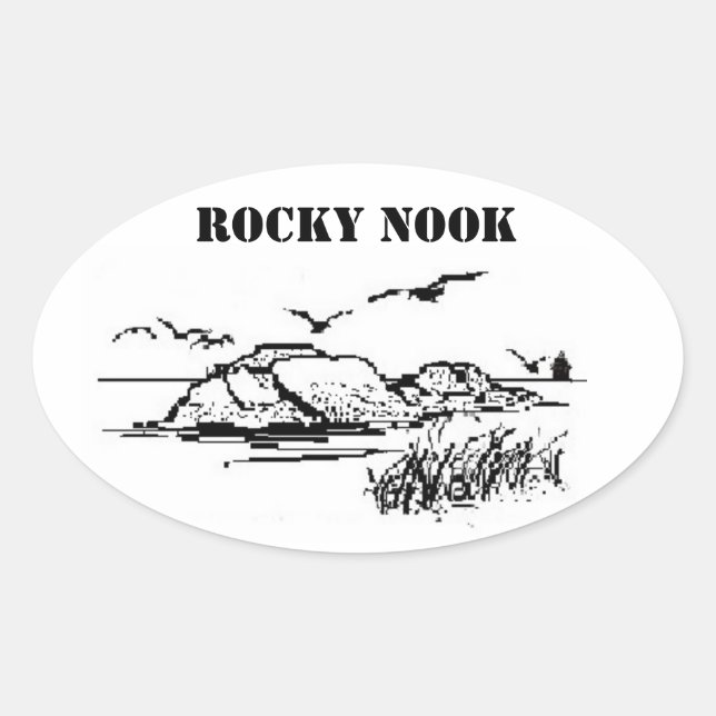 Ovalada Pegatina de Rocky Nook Salt Rocks (Anverso)