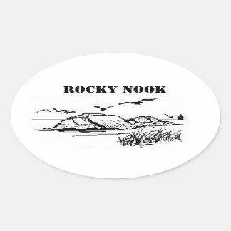 Ovalada Pegatina de Rocky Nook Salt Rocks