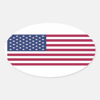 Ovalada Pegatina de Ronda de Bandera Americana