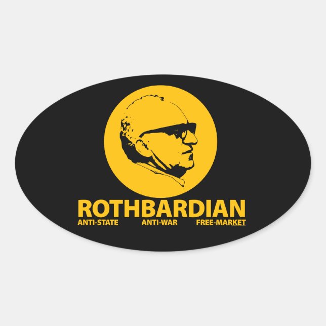 Ovalada Pegatina de Rothbardian (Anverso)
