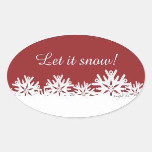 Ovalada Pegatina de Snowflakes con encanto