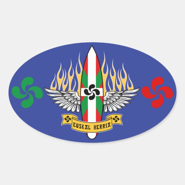 Ovalada Pegatina de Surf Country (Anverso)