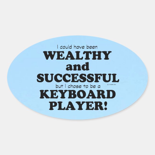 Ovalada Pegatina de teclado rico y exitoso (Anverso)