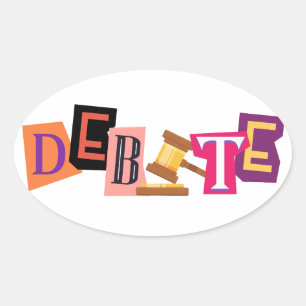 Ovalada Pegatina de texto de la colección de debates