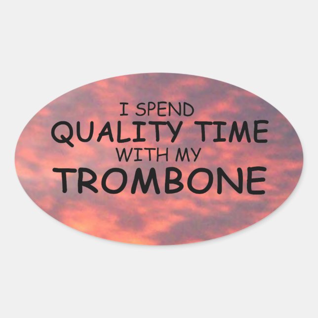 Ovalada Pegatina de tiempo de calidad de trombona oval (Anverso)
