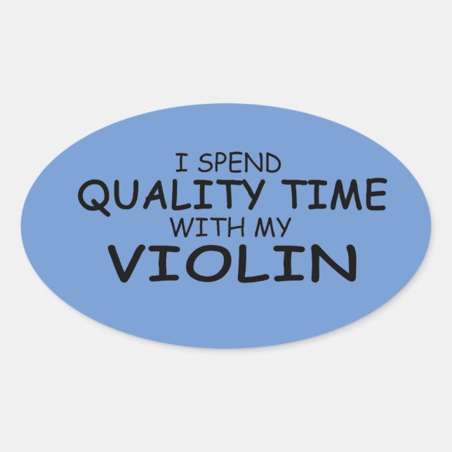 Ovalada Pegatina de tiempo de calidad de violín Oval (Anverso)