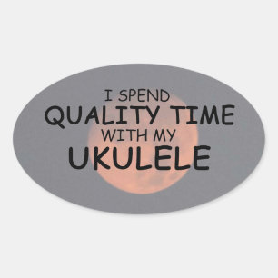 Ovalada Pegatina de tiempo de calidad Ukulele Oval