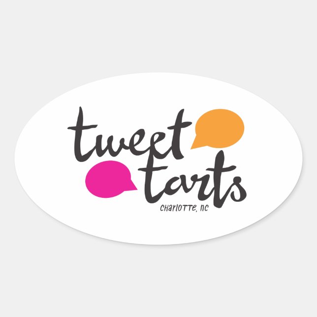 Ovalada Pegatina de Tweet Tarts Oval (Anverso)