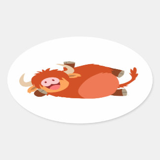 Ovalada Pegatina de vaca de montaña de Personalizado perez