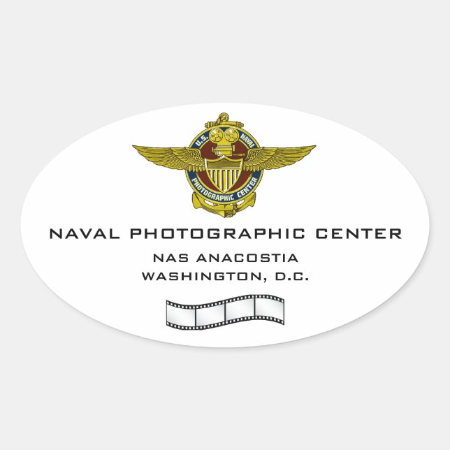 Ovalada Pegatina del Centro de Fotografía Naval (Anverso)