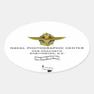 Ovalada Pegatina del Centro de Fotografía Naval