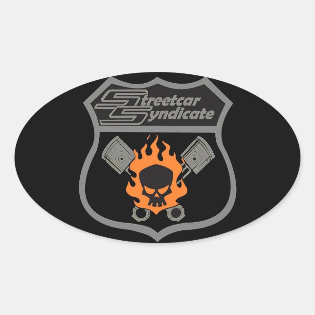 Ovalada Pegatina del club de coches (Anverso)