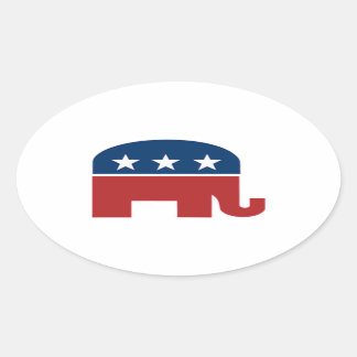 Ovalada PEGATINA del elefante del GOP