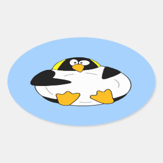 Ovalada Pegatina del emperador gordo pingüino