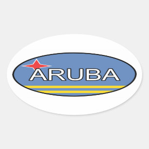Ovalada Pegatina del euro de Aruba