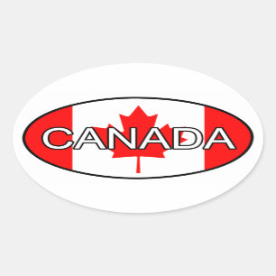Ovalada Pegatina del euro de Canadá