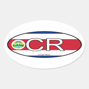 Ovalada Pegatina del euro de Costa Rica