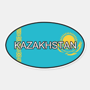 Ovalada Pegatina del euro de Kazajistán