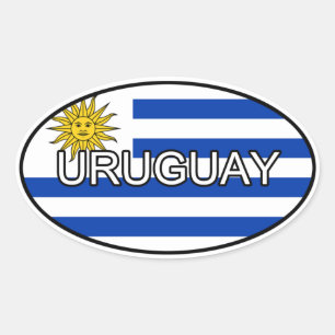 Ovalada Pegatina del euro de Uruguay